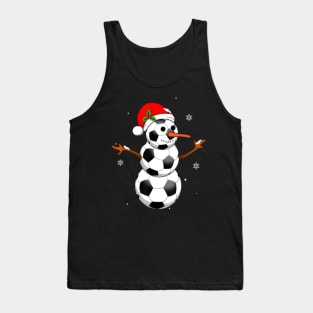 Soccer Santa Hat Snowman Christmas Lights Funny Xmas Squad Tank Top